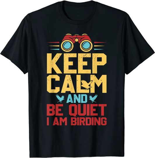 Discover T-Shirt Camiseta Manga Curta Binoculos Eu Sou o Observador de Pássaros