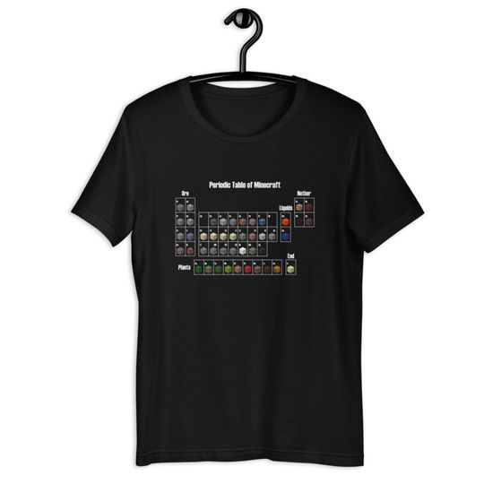 Discover T-Shirt Camiseta Manga Curta Periodic Table of Minecraft Minecraft Steve