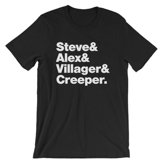 Discover T-Shirt Camiseta Manga Curta Minecraft Steve, Alex, Villager, and Creeper
