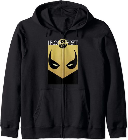 Discover Hoodie Sweater Com Capuz Fecho-Éclair Marvel Iron Fist Mask
