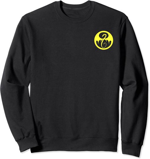 Discover Suéter Sweatshirt Marvel Iron Fist Logotipo Amarelo de Bolso