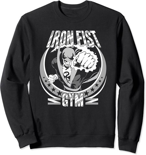 Discover Suéter Sweatshirt Marvel Iron Fist Ginásio Preto e Branco