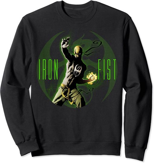 Discover Suéter Sweatshirt Marvel Iron Fist The Living Weapon Fist Power Up