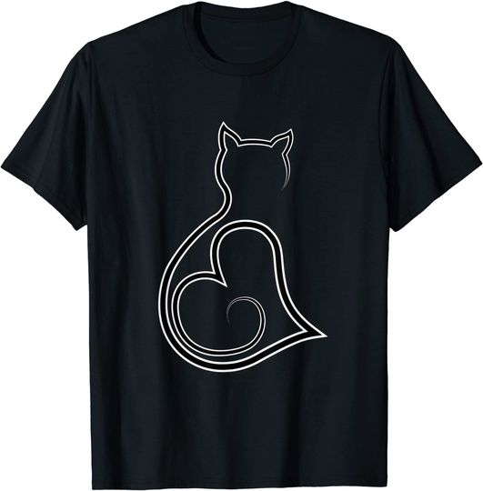 Discover T-Shirt Arte Gato Preto Gato Branco Para Homem E Mulher Criança