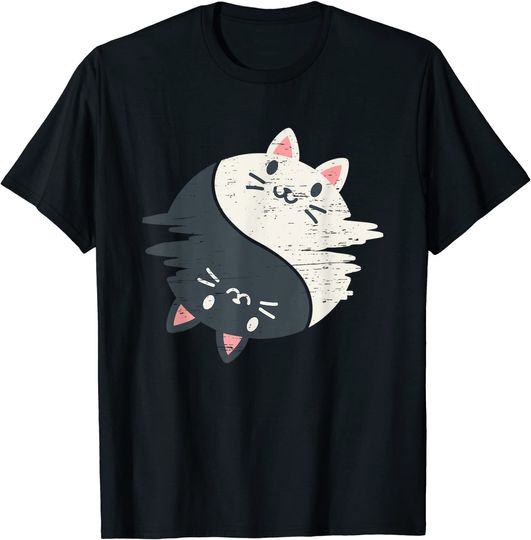 Discover Yin Yang Gatos  T-Shirt Gato Preto Gato Branco Para Homem E Mulher Criança