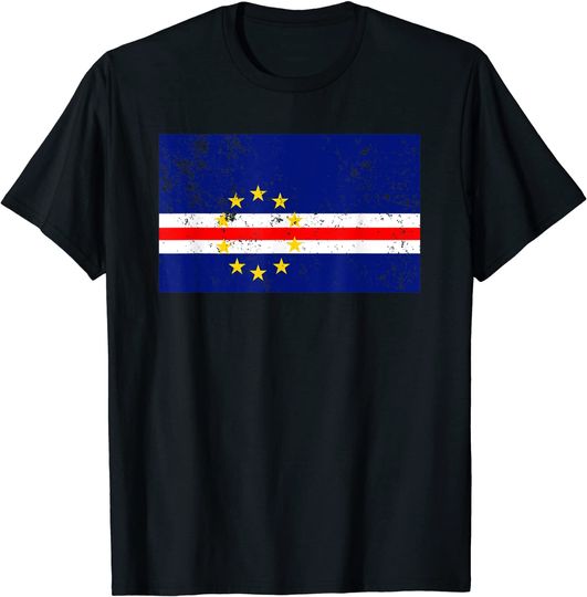 Discover T-Shirt  Para Homem E Mulher Criança Bandeira De Cabo Verde