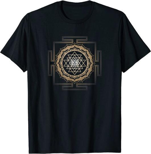 Discover T-shirt Masculina Feminina Shri Yantra Lotus Budismo Meditação Geometria Sagrada Zen