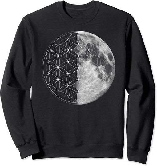 Discover Suéter Sweatshirt Unissexo Design Geometria Sagrada e Lua