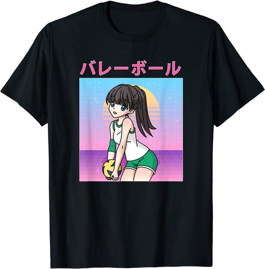 Discover T-Shirt Camiseta Manga Curta Anime Japonesa Jogadora De Voleibol Japonesa De Anime