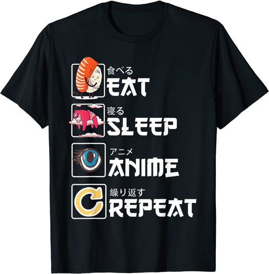 Discover T-Shirt Camiseta Manga Curta Anime Japonesa Manga Japonesa Kawaiano