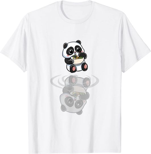 Discover T-Shirt Camiseta Manga Curta Anime Japonesa Grandes Presentes de Ramen Anime Kawaii Panda
