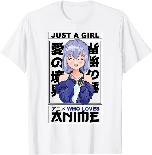 Discover T-Shirt Camiseta Manga Curta Anime Japonesa Just A Girl Who Loves Anime
