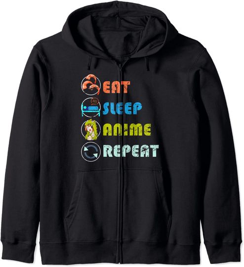 Discover Hoodie Sweater Com Capuz Fecho-Éclair Anime Japonesa Japão Manga Japonesa Otaku Divertido Kawaii Anime