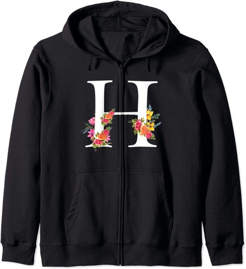 Discover Hoodie Sweater com Fecho-Éclair Unissexo Presente Ideal para Alguém Cujo Nome Começa com H
