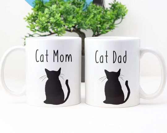 Discover Caneca De Cerâmica Clássica Gato Noir Cat Mom and Cat Dad Mugs