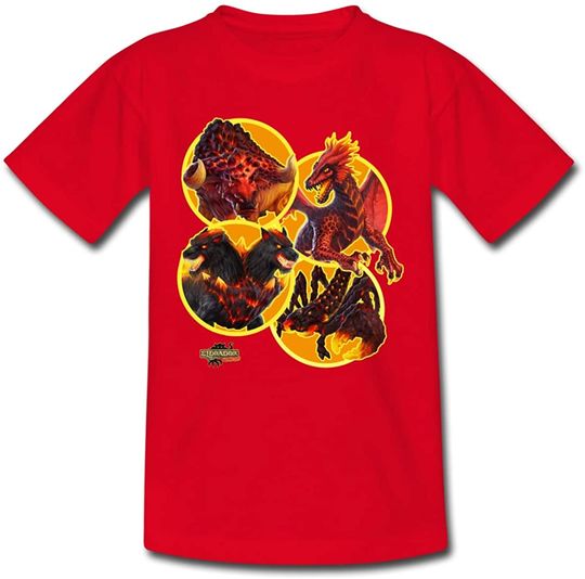 Discover T-Shirt Camiseta Manga Curta Schleich para Criança Eldrador Lava Fighters
