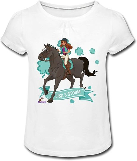 Discover T-Shirt Camiseta Manga Curta Schleich para Criança Clube Cavalo Lisa e Storm Riding Together
