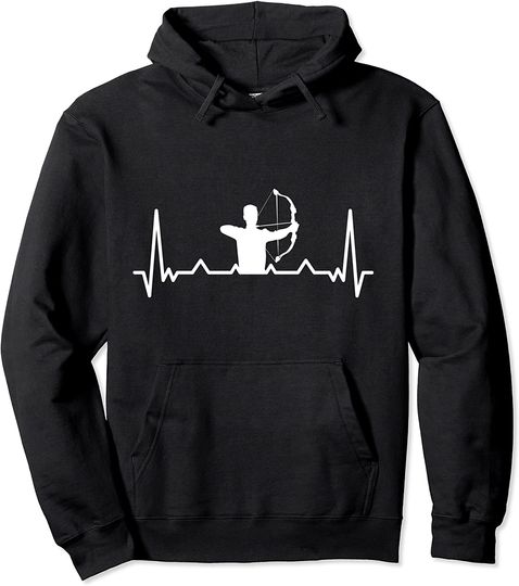 Discover Hoodie Sweater Com Capuz Arco E Flecha Arco De ECG De Pulsação Cardíaca De Arqueiros