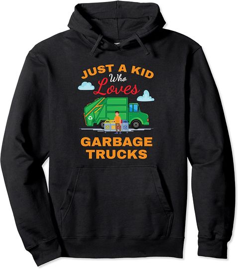 Discover Hoodie Sweater Com Capuz Carros de Brincar Just A Kid Garbage Trucks