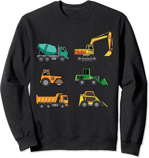 Discover Suéter Sweatshirt Carros de Brincar Brinquedos De Carro De Máquina De Caminhões De Canteiro De Obras