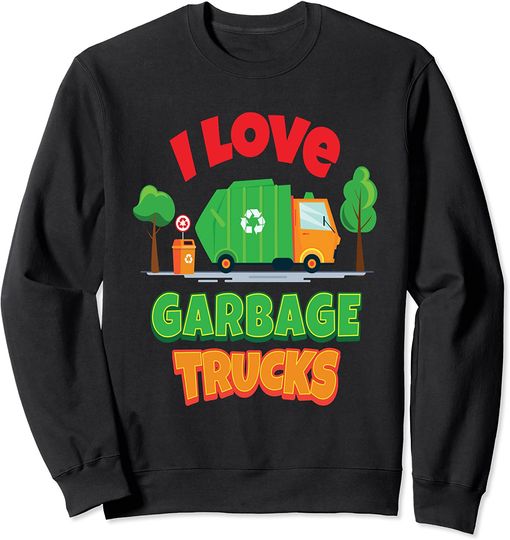 Discover Suéter Sweatshirt Carros de Brincar I Love Garbage Trucks
