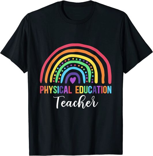 Discover T-shirt Unissexo Professor De Educação Física Design com Arco-íris
