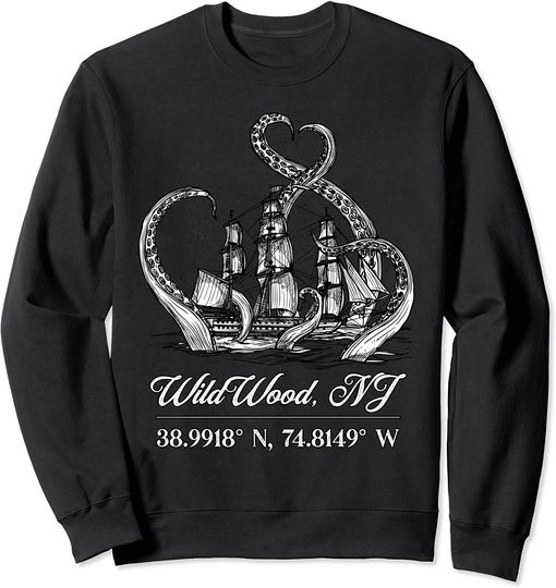 Discover Suéter Sweatshirt Unissexo WildWood NJ NJ Barco de Polvo