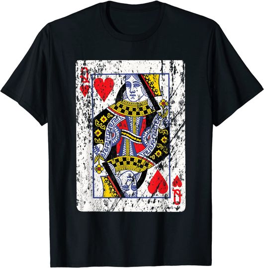 Discover T-Shirt Camiseta Manga Curta Rainha De Copas Playing Card Queen of Hearts