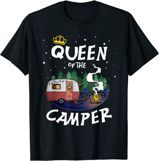 Discover T-Shirt Camiseta Manga Curta Rainha De Copas Die Camping Königin