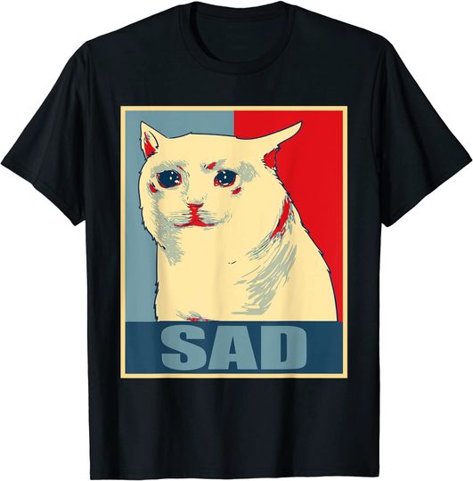 T-shirt Unissexo Estilo Retrô Meme do Gato