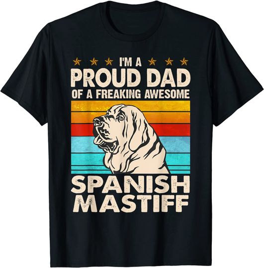 Discover T-shirt para Homem Estilo Retrô Mastim Espanhol Presente para O Pai