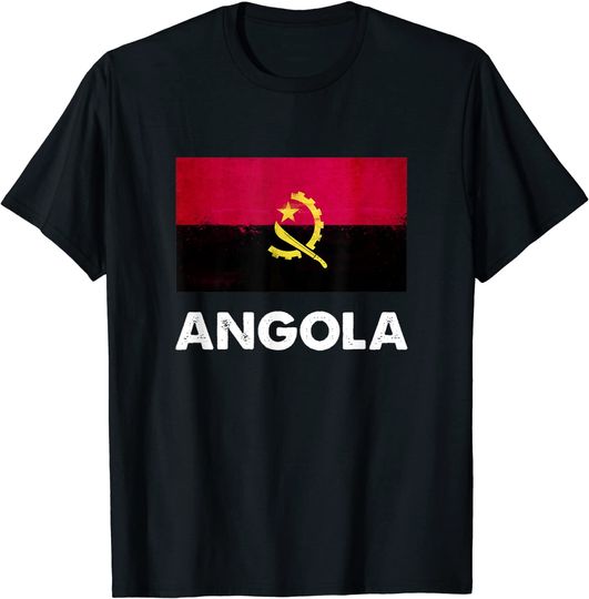 Discover T-Shirt Camiseta Manga Curta Bandera Angola