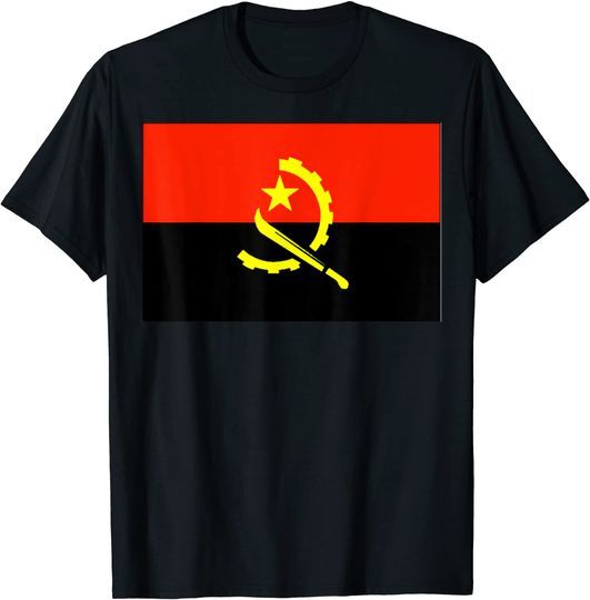 Discover T-Shirt Camiseta Manga Curta Bandera Angola para Homem e Mulher