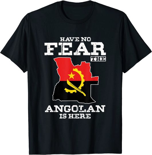 Discover Orgulloso Angola País Bandera Descenso No Tengo Miedo T-Shirt Camiseta Manga Curta Bandera Angola