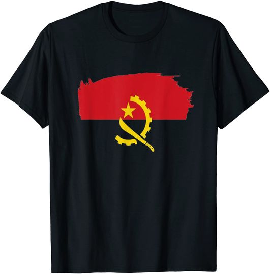 Discover T-Shirt Camiseta Manga Curta Bandera Angola Para Hombres/Mujeres/Juventud/Niño