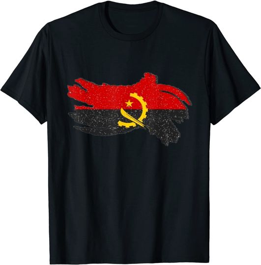 Discover T-Shirt Camiseta Manga Curta Bandera Angola Para Homem Mulher