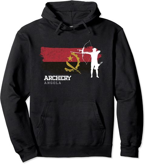 Discover Angola Tiro com Arco Flecha Hoodie Sweater Com Capuz Bandera Angola