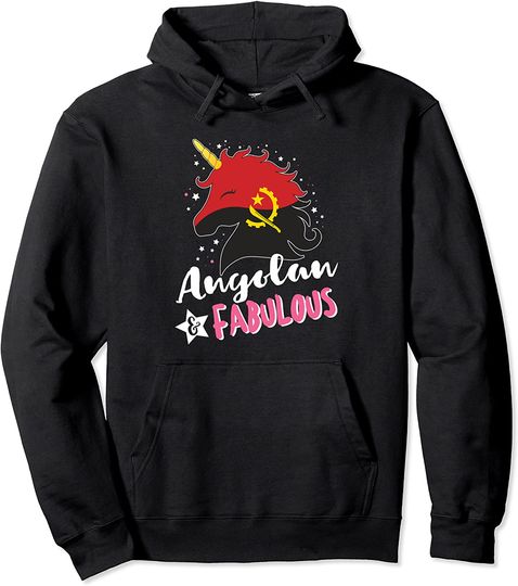 Discover Unicornio Hoodie Sweater Com Capuz Bandera Angola
