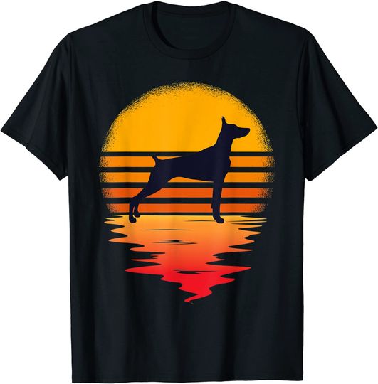 Discover T-shirt para Homem e Mulher Pinscher Alemão No Pôr do Sol