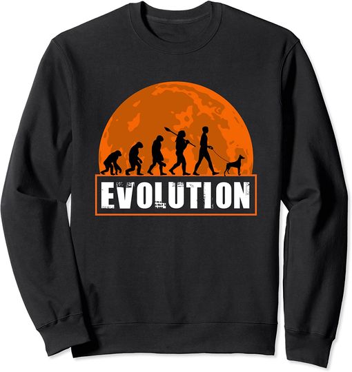 Discover Evolução Pinscher Alemão | Suéter Sweatshirt Unissexo