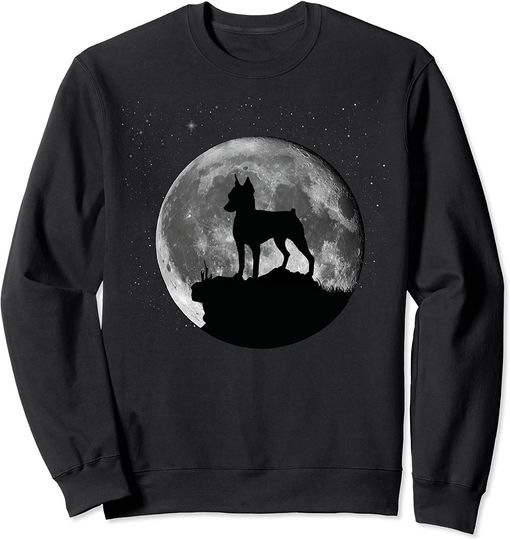 Discover Pinscher Alemão e Lua | Suéter Sweatshirt para Homem e Mulher