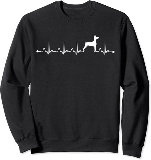 Discover Suéter Sweatshirt Unissexo Design Batimentos do Coração e Pinscher Alemão