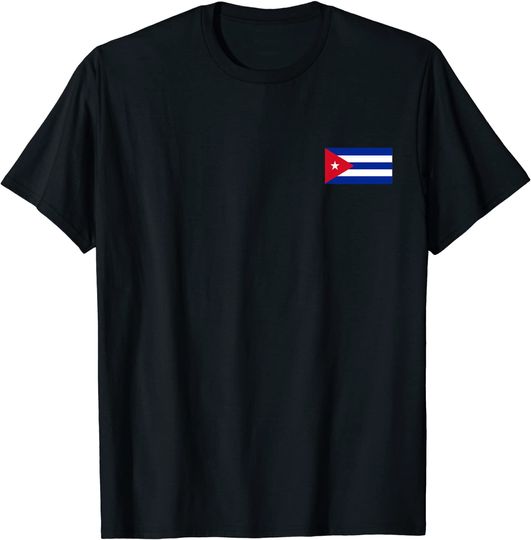 Discover T-shirt Unissexo Bandeira de Cuba No Peito
