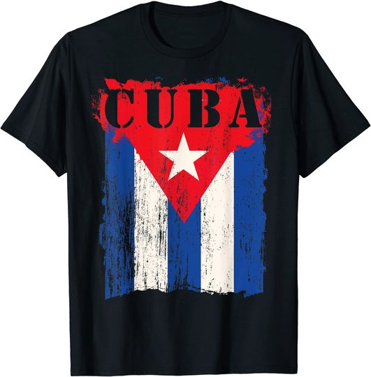 Discover T-shirt Unissexo Vintage Bandeira de Cuba