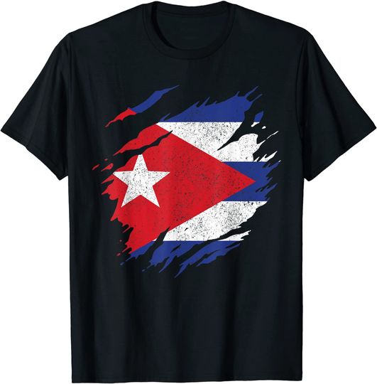 Discover T-shirt Masculina Feminina Orgulho de Ser Cubano Bandeira de Cuba
