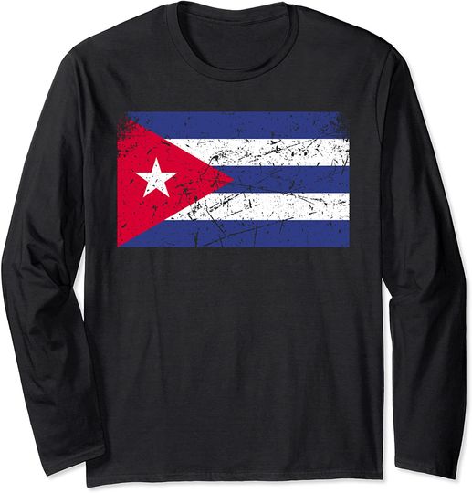 Discover Camisola de Mangas Compridas Unissexo Bandeira de Cuba