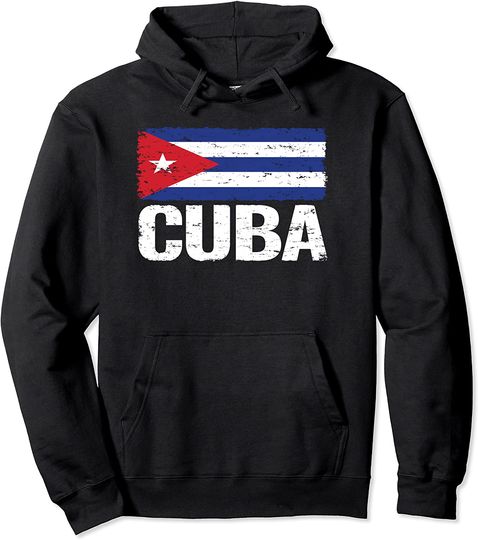 Discover Hoodie Sweater com Capuz Unissexo Vintage Bandeira de Cuba