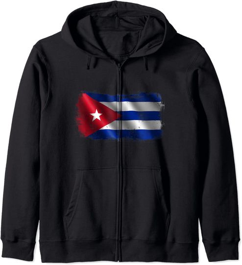 Discover Bandeira de Cuba | Hoodie Sweater com Fecho-Éclair Unissexo