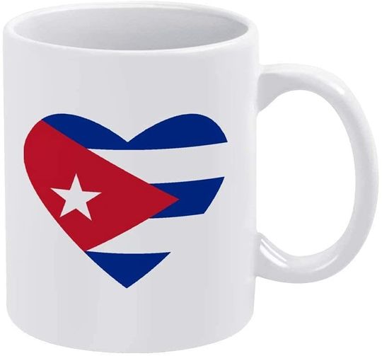 Discover Coração de Bandeira de Cuba | Caneca de Cerâmica Clássica
