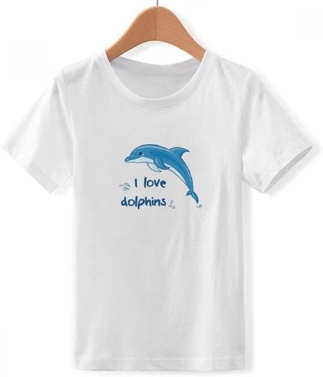 T-Shirt Para Homem Mulher Criança Golfinho Azul